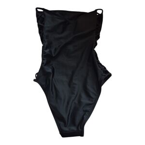 Aero black one piece swimsuit Cutout Criss Cross Sides Detachable Straps  XS